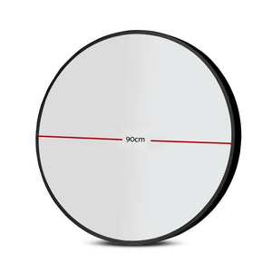 Embellir Wall Mirrors | 2 Pack | 90cm Round Framed | Black | Bathroom or Makeup Decor