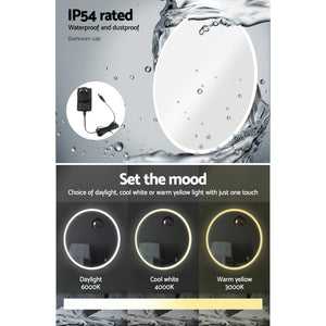 Embellir Wall Mirrors | 2 Pack | 80cm LED Round Vanity | Bathroom or Makeup Decor