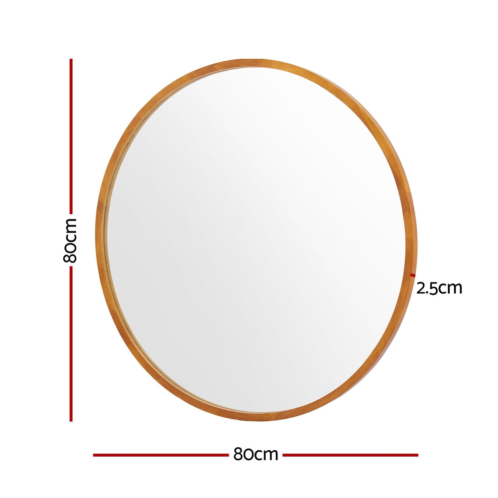 Wall Mirror | Wooden Makeup | 80cm