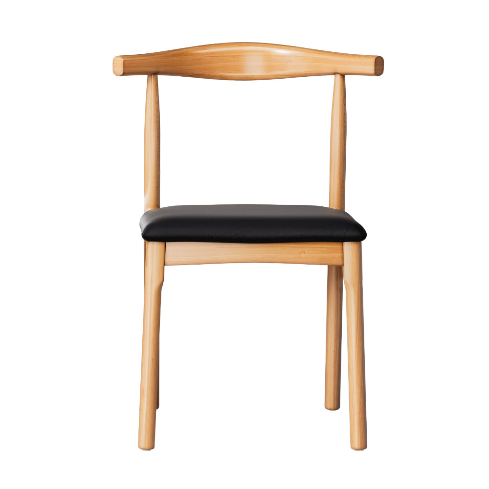 Artiss Dining Chairs | 2X Rubber Wood | Leather Seat | Black