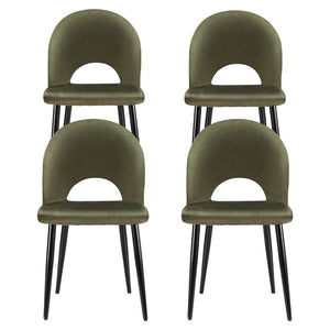Artiss Dining Chairs | Set of 4 | Velvet Hollow | Green