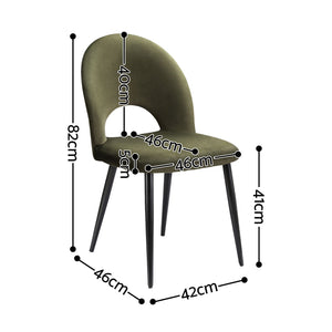 Artiss Dining Chairs Set of 6 Velvet Hollow Green