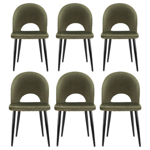 Artiss Dining Chairs Set of 6 Velvet Hollow Green