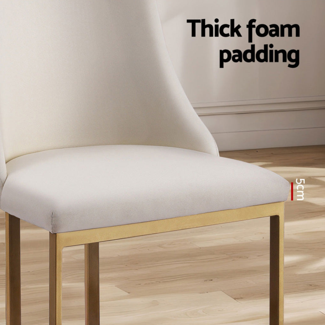 Artiss Dining Chairs | Set of 4 | Linen Fabric Frame | Beige