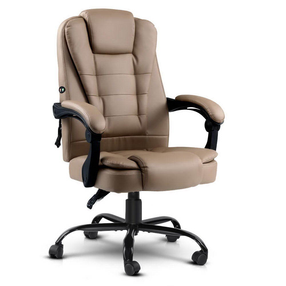 2 Point Massage Office Chair | PU Leather | Espresso