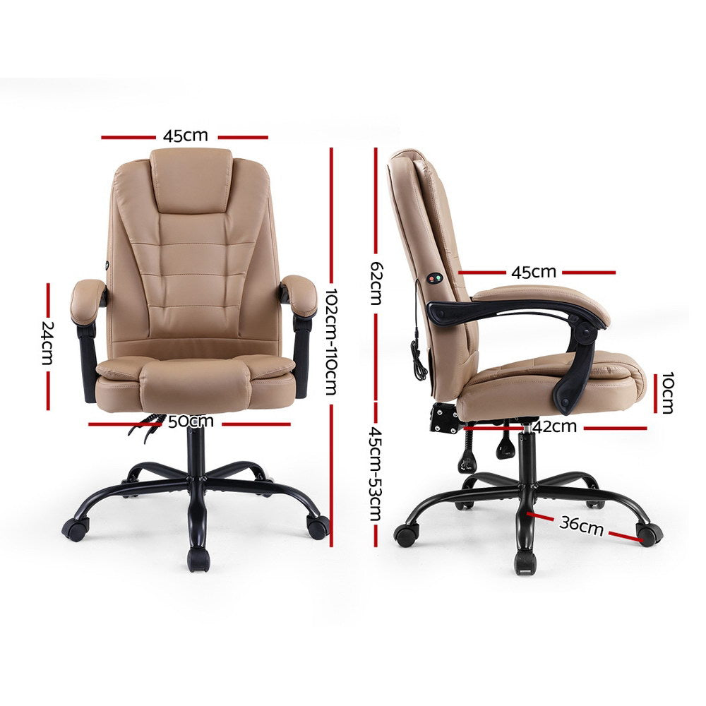 2 Point Massage Office Chair | PU Leather | Espresso