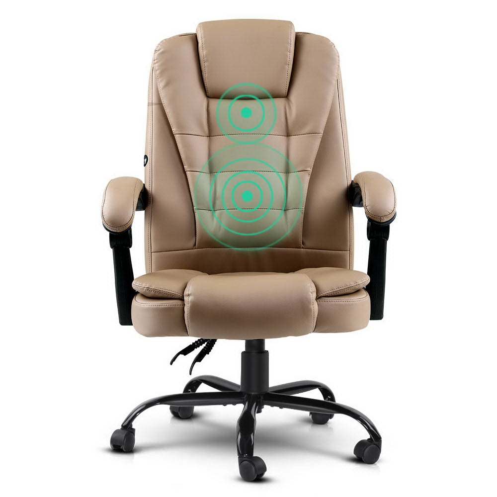 2 Point Massage Office Chair | PU Leather | Espresso