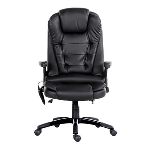 8 Point Massage Office Chair | Heated Seat Recliner | PU | Black
