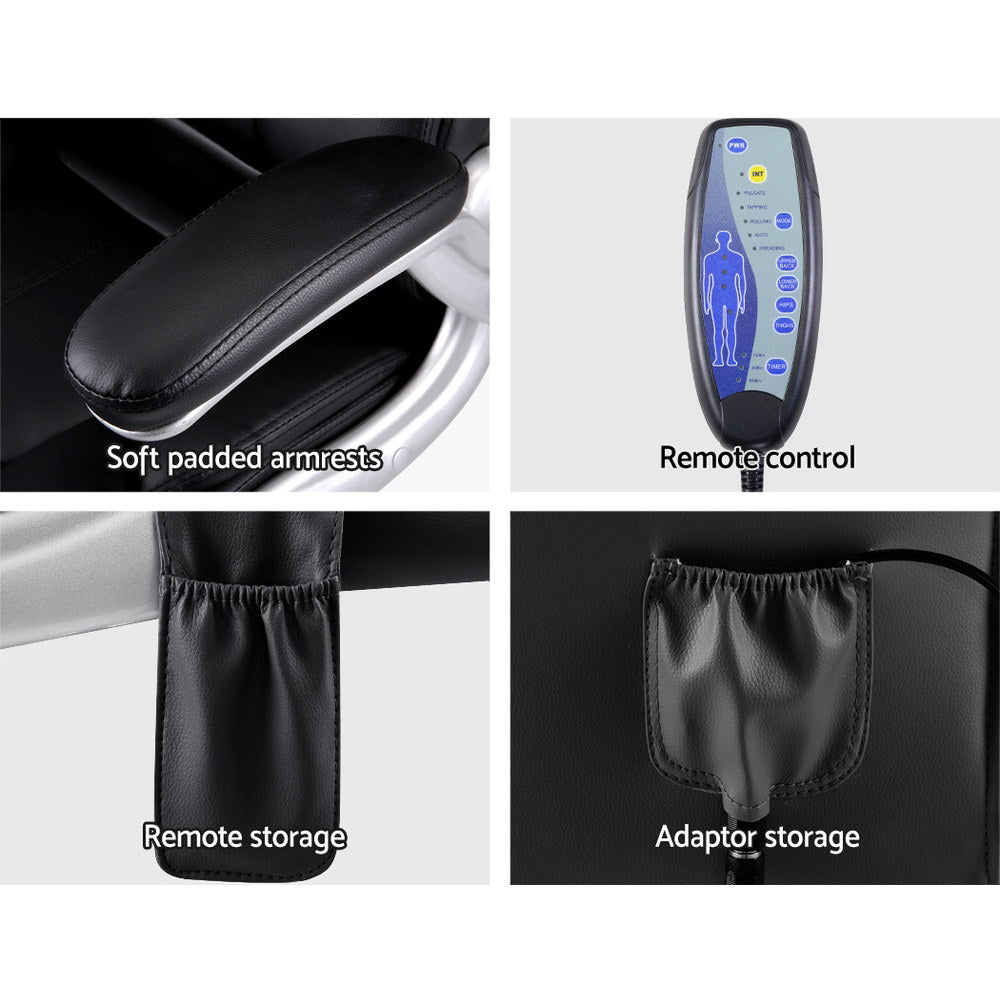 Massage Office Chair | 8 Point PU Leather | Black