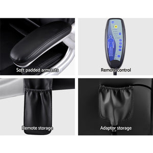 Massage Office Chair | 8 Point PU Leather | Black