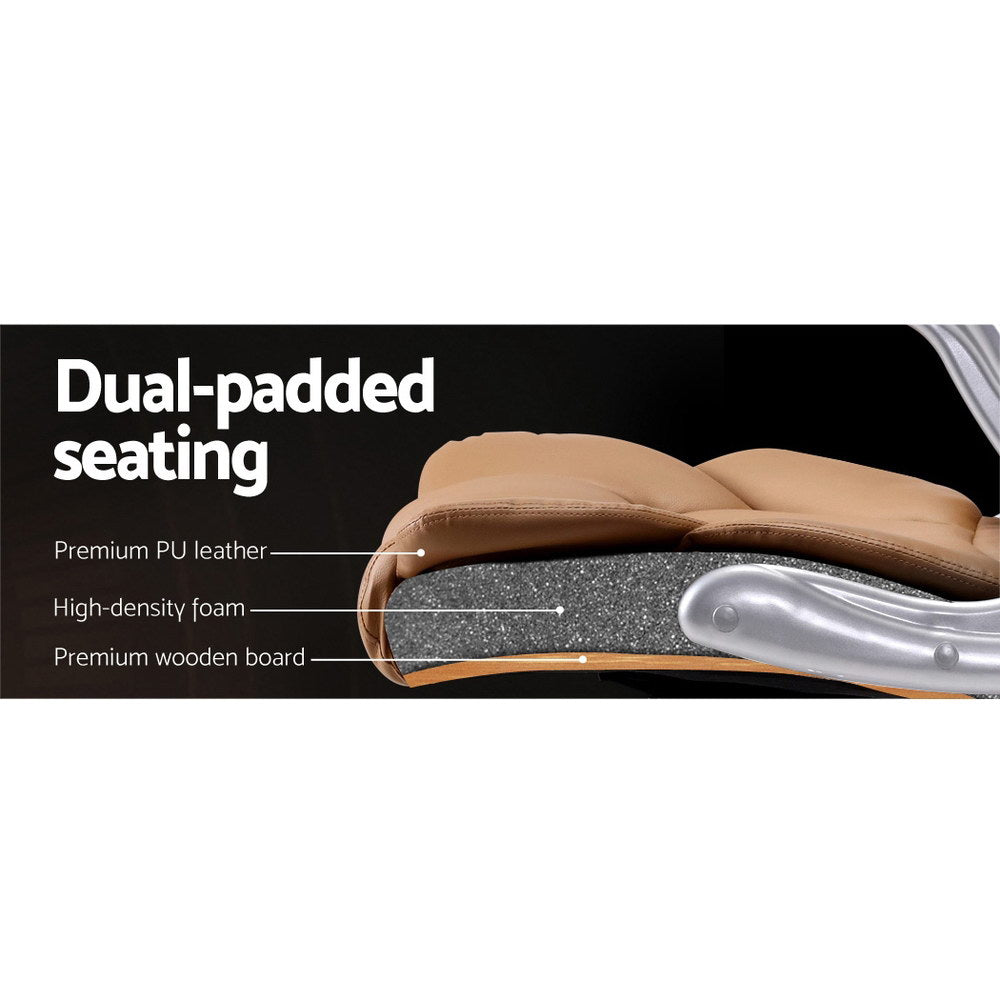 8 Point Massage Office Chair | PU Leather | Espresso