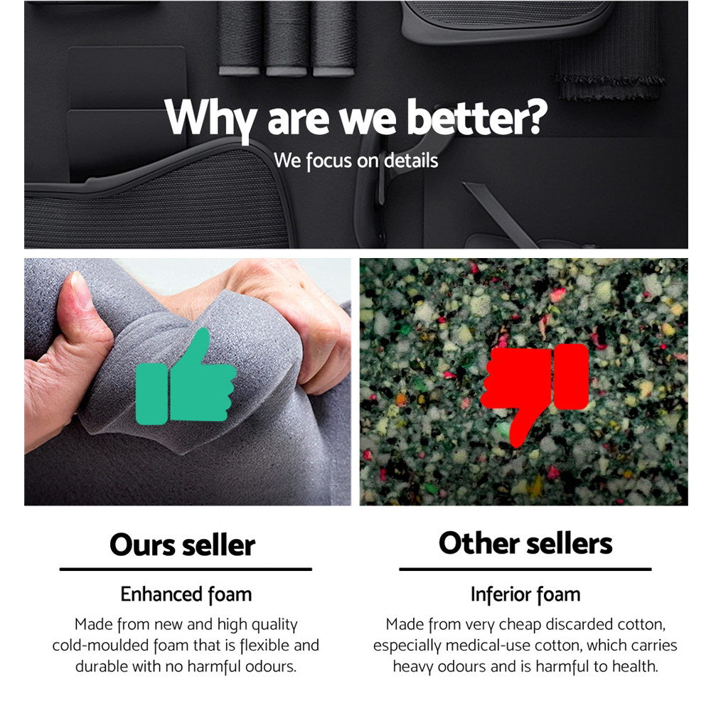 2 Point Massage Office Chair | PU Leather | Footrest | Black