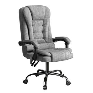 Executive Office Chair | 4-Point Massage | Adjustable Ergonomic Recline | Black Fabric