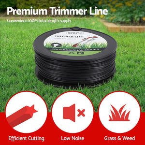 Trimmer Line 100m | Whipper Snipper Cord 3.0mm | Star Nylon String | Black