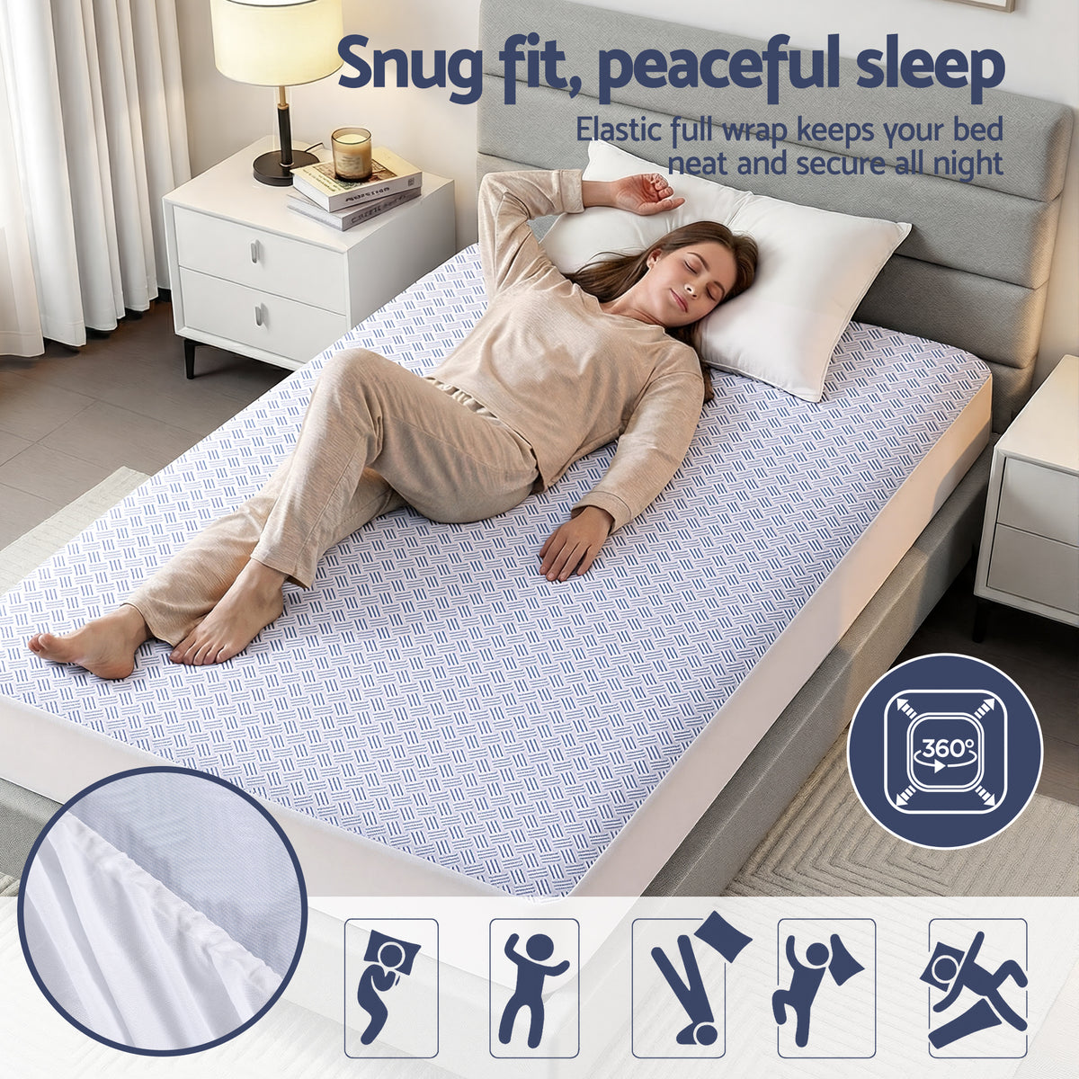 Cooling Mattress Protector | Waterproof | Deep Pocket Fitted | Single