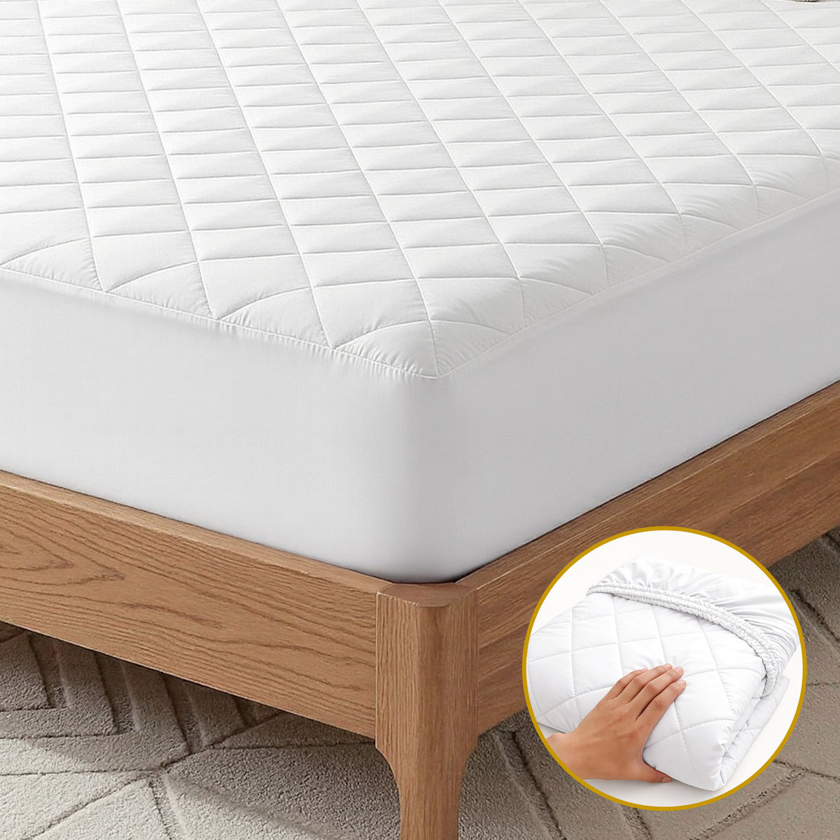 Waterproof Mattress Protector | 100% Cotton Quilted | King