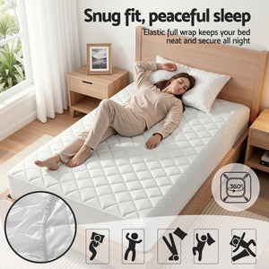 Waterproof Mattress Protector | 100% Cotton Quilted | King Single