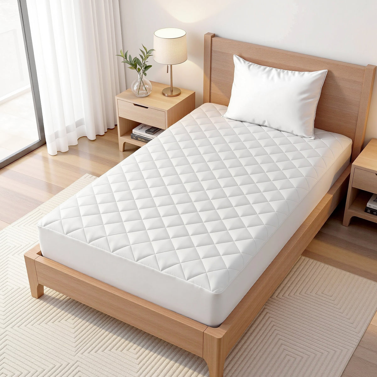 Waterproof Mattress Protector | 100% Cotton Quilted | King Single