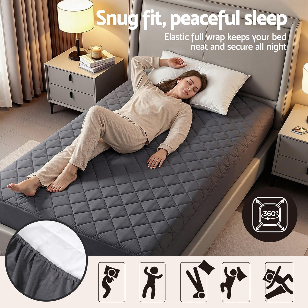 Water-Resistant Mattress Protector | Microfibre | 360° Fit | King Single