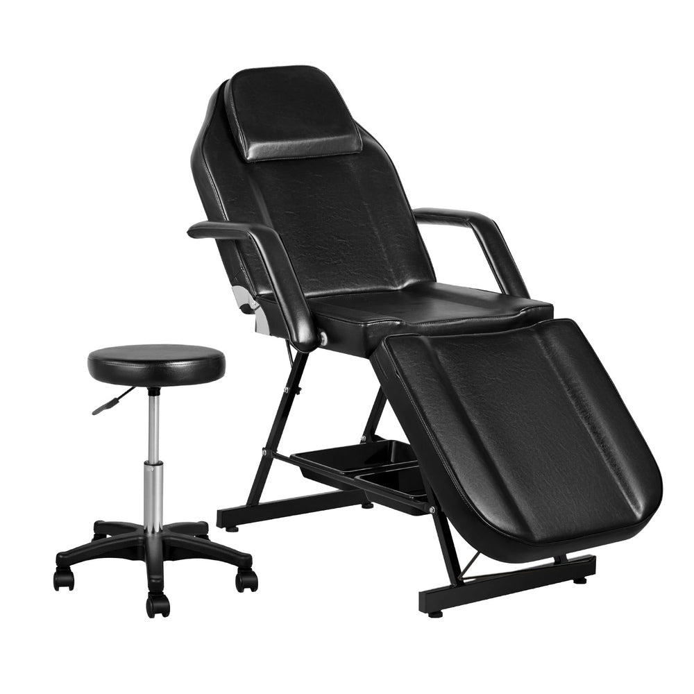 Zenses | Massage Table | Adjustable Salon Bed Chair | 3-Fold | Black