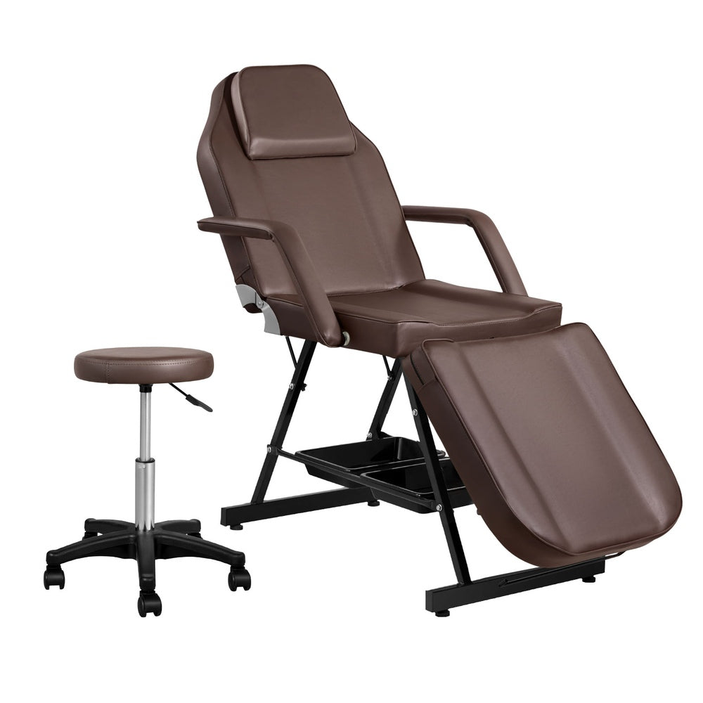 Zenses | Massage Table | Adjustable Salon Bed Chair | 3-Fold | Brown