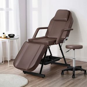 Zenses | Massage Table | Adjustable Salon Bed Chair | 3-Fold | Brown