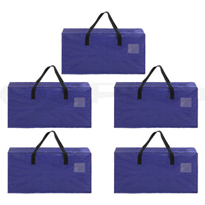 Moving Bags Set 5pc | Heavy Duty Waterproof | Backpack Straps | Blue