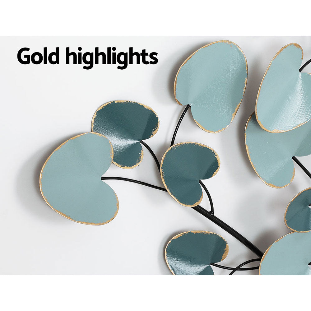 Metal Wall Art | Hanging Sculpture | Home Decor | Leaf Tree of Life | Blue