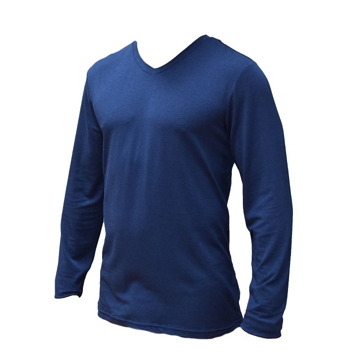 Men's Bamboo Long Sleeve V-Neck T-shirt | Various Colours | Sizes S-4XL