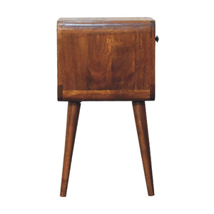 Mini Chestnut Curve Lower Bedside | Solid Mango Wood | Low Bedside Table