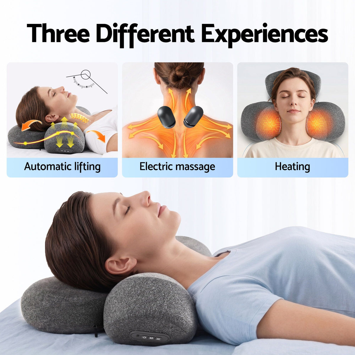 Neck Massager Pillow | Heated Memory Foam Support with Type-C Charging
