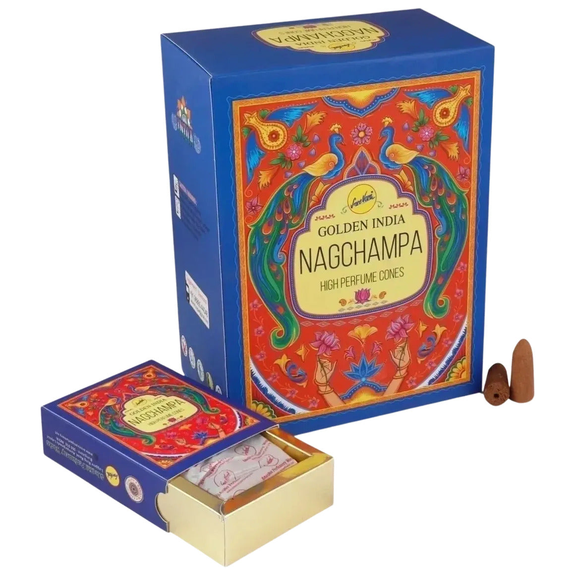 Nag Champa Backflow Incense Cones | Sree Vani Indian Heritage | 120 Jumbo Sized Cones