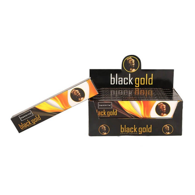 Nandita Black Gold Incense Sticks | 180 Grams - 12 x 15g Packets