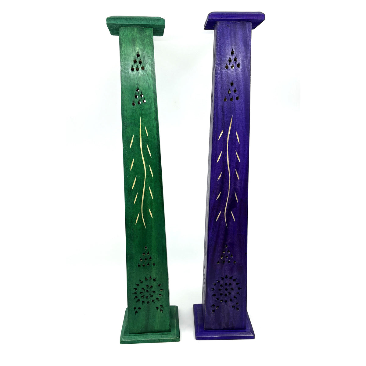 Natural Wooden Vertical Tower Incense Holder | Assorted Colours
