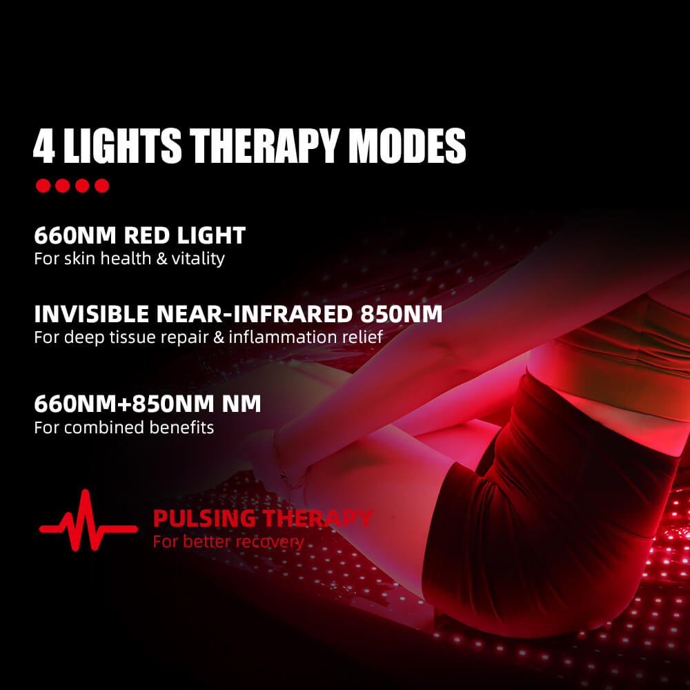 Large Full Body Red & Infrared LED Light Therapy Mat Pod | 660nm & 850nm | Foldable + Adjustable | 180×80×30cm