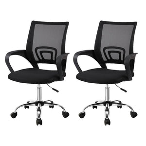 Artiss Office Chairs | 2X | Mesh Mid Back | Black