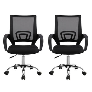 Artiss Office Chairs | 2X | Mesh Mid Back | Black