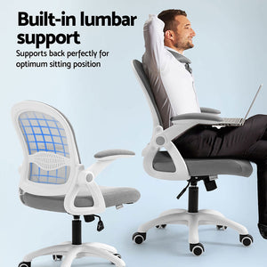 Artiss 2x Mesh Office Chairs | Computer | Gaming Desk Chairs | Work | Study | Mid Back | Grey