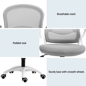 Artiss 2x Mesh Office Chairs | Computer | Gaming Desk Chairs | Work | Study | Mid Back | Grey