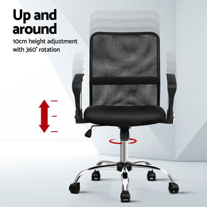 Artiss Office Chairs | 2X | Mesh Mid Back | Black