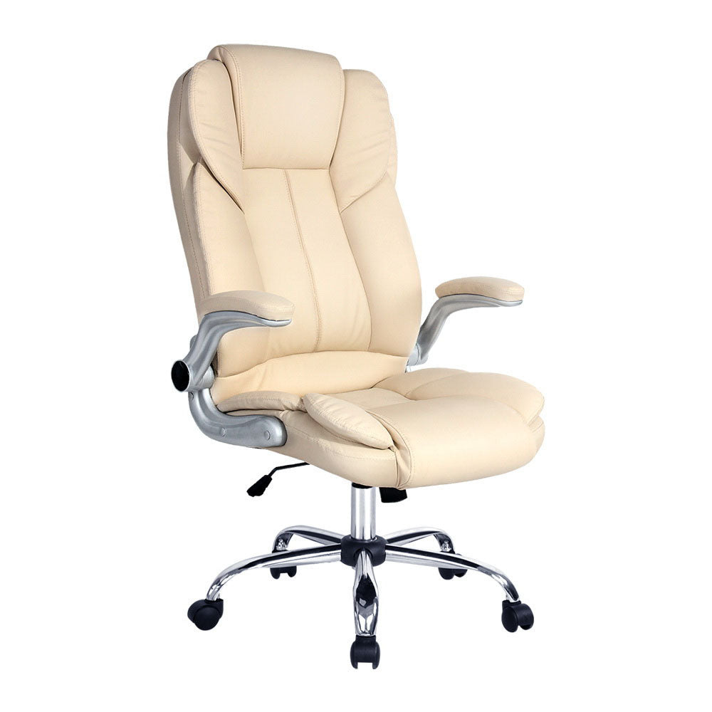 Executive Office Chair | Leather Tilt | Beige
