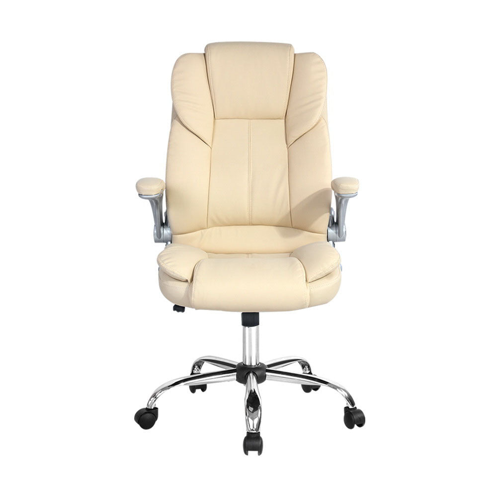 Executive Office Chair | Leather Tilt | Beige