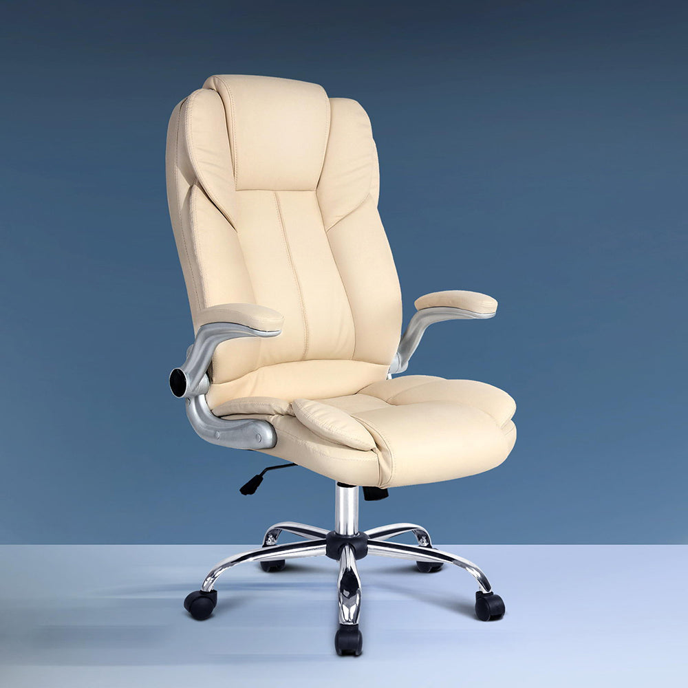 Executive Office Chair | Leather Tilt | Beige