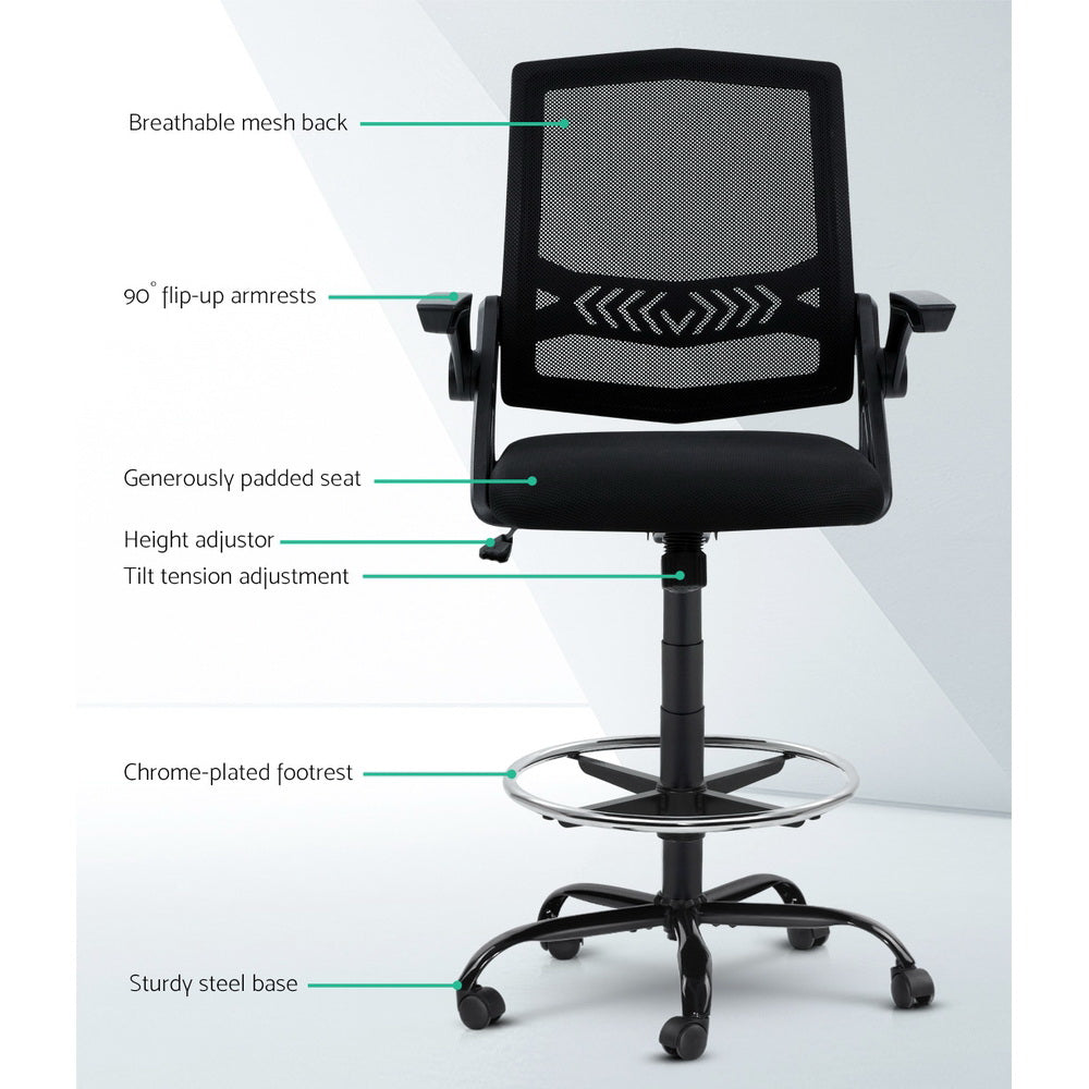 Office Chair | Drafting Stool | Mesh Chairs | Black