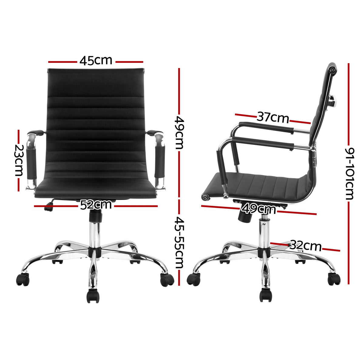 Gaming Office Chair | Computer Desk Chairs | Home Work Study | Black Mid Back