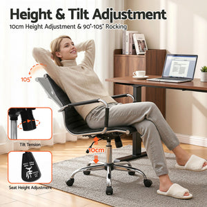 Gaming Office Chair | Computer Desk Chairs | Home Work Study | Black Mid Back
