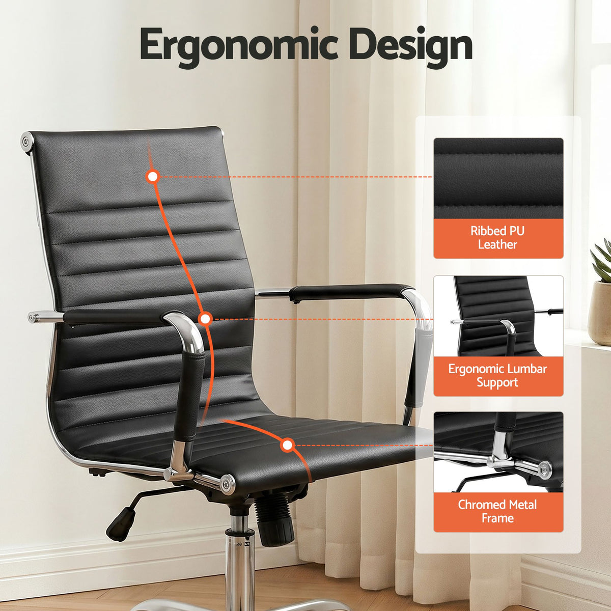 Gaming Office Chair | Computer Desk Chairs | Home Work Study | Black Mid Back