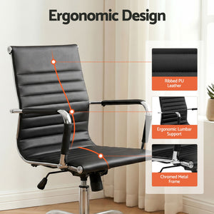 Gaming Office Chair | Computer Desk Chairs | Home Work Study | Black Mid Back