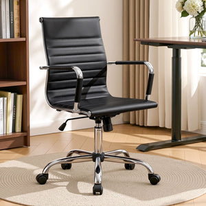 Gaming Office Chair | Computer Desk Chairs | Home Work Study | Black Mid Back