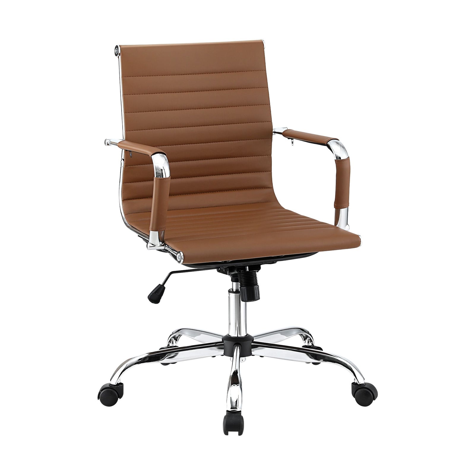 Artiss Office Chair | Conference Chairs | PU Leather Mid Back | Brown